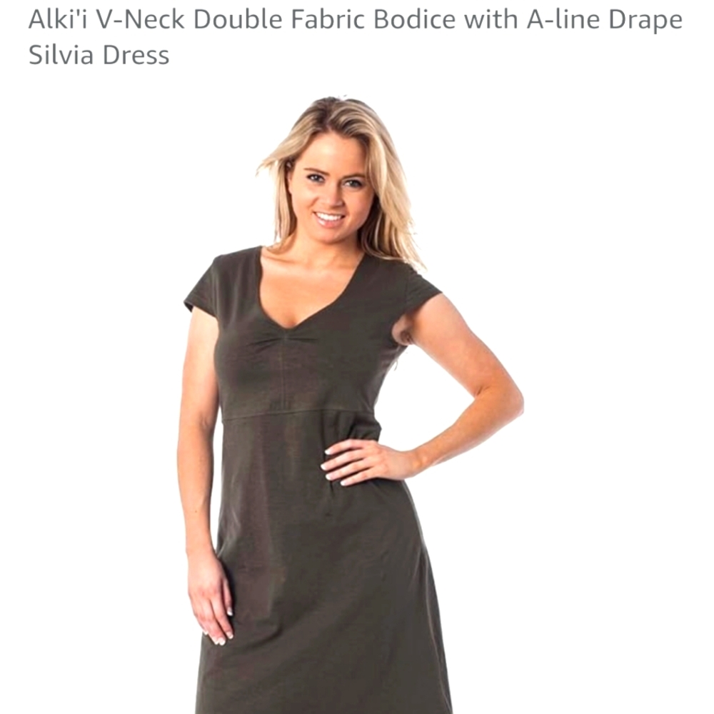 Alik'i V-Neck A-Line Dress, Small